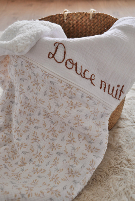 Couverture brodée - Douceur de coton
